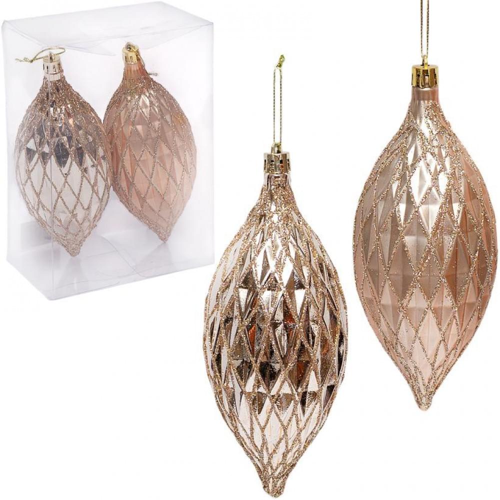 Набір новорічних прикрас в ромбик, 2 штуки 6279-6/241604C(119759)