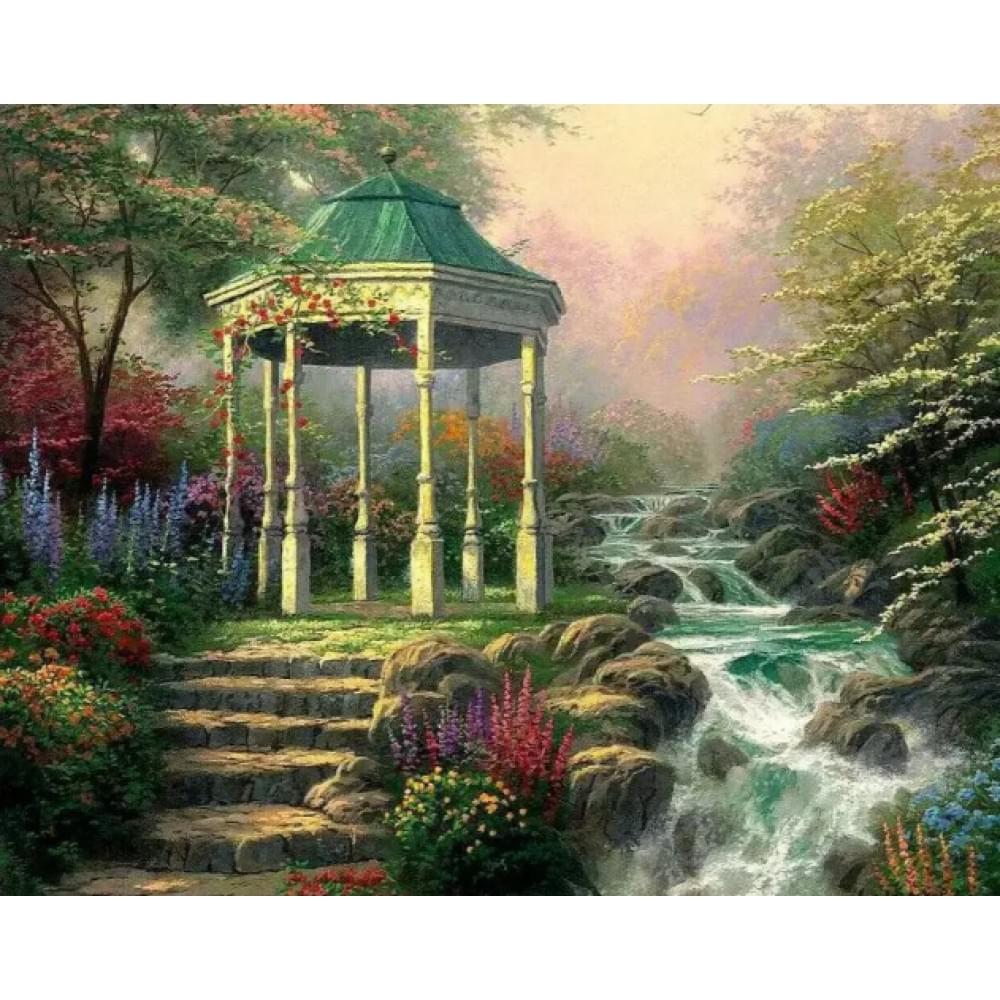 Алмазна мозаїка за номерами 30*40 "Альтанка" карт уп. (полотно на рамі)