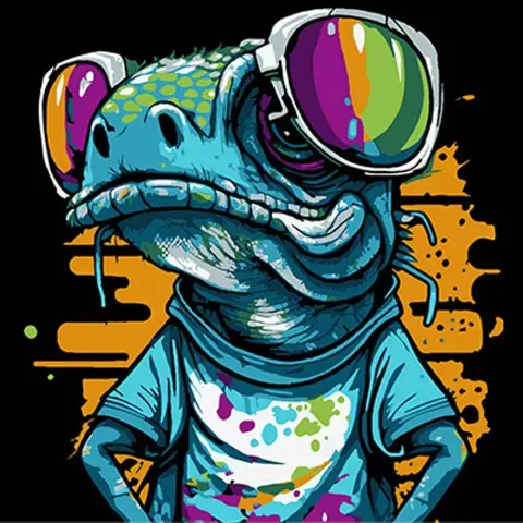 Набір для розпису по номерах Яскрава рептилія, Strateg, на чорному фоні, 30x30 см, SH3030-1