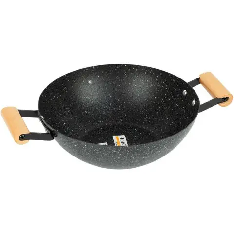 Сковорода-WOK 28 см дерев'яні ручки мармурове покриття 16749-14