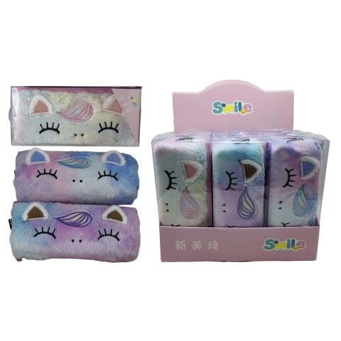 Пенал-косметичка хутряний Мордочка Єдинорога, Н-384 (В асортименті)