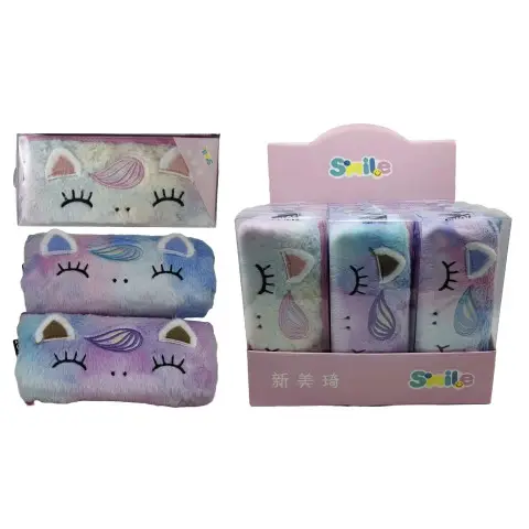 Пенал-косметичка хутряний Мордочка Єдинорога, Н-384 (В асортименті)