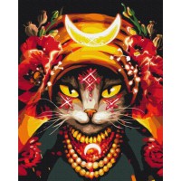 Набір для розпису по номерах Киця мольфарка ©Маріанна Пащук, 40x50 см, BS53282