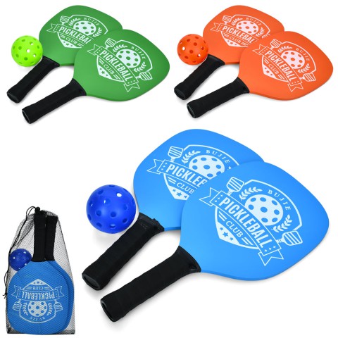 Ракетки дитячі для піклболу, 2 шт., дерево, 38 см, м’яч, пластик, 7 см, MR1497 (В асортименті)