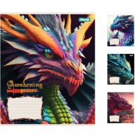 Зошити учнівські 18 аркушів клітинка. 1В Dragon, 25 шт. в упаковці