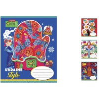 Зошити учнівські 18 аркушів клітинка. 1В Ukraine style, 25 шт. в упаковці