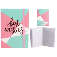 Зошит, А5, на гумці, картонна обкладинка з фольгою, 100 аркушів, клітинка, 5196