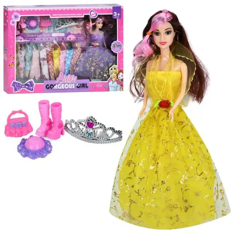 Лялька з вбранням 27 см плаття корона сумка взуття AX12HT5