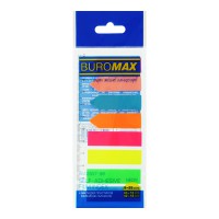 Закладки пластикові з клейким шаром Neon, 45x12 мм + 42x12 мм, 8x25 аркушів, 2 шт. в упаковці (В асортименті)