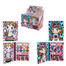 Косметика , палетка тіней для повік, помада, пензлик /16/192/12шт в кор. 12,5*16,5*2 см