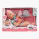Пупс гумовий 33 см рухомі кінцівки голова знімний одяг пустушка пляшечка 6252