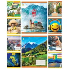 Тетради ученические 48 листов линия Тверда Мікс 1, 10 шт. в упаковке