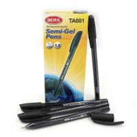 Ручка масляна Beifa, 1 мм, чорна, 12 шт.