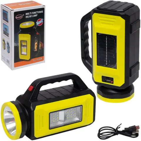 Ліхтар-лампа портативний TJ-7528B з сонячною панеллю та PowerBank