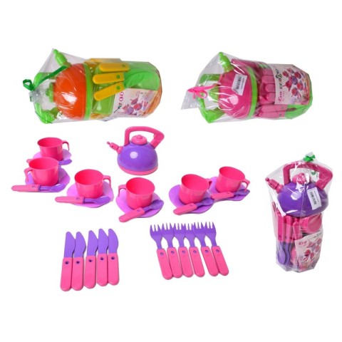 Посуд Кіндервей, 31 предмет, 30x17x18.5 см, у сітці (В асортименті)