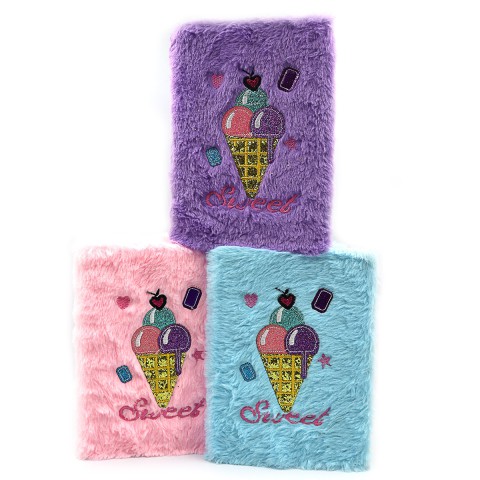 Блокнот пухнастий Sweet, А5, 80 аркушів, клітинка, 70 г/м², жовтий