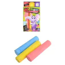 Мел для рисования на асфальте большой, 3 шт., украинский/русский, Danko Toys