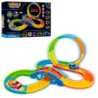 Трек для машинок, що світиться в темряві, 156 деталей, 305 см, машинка зі світловими ефектами, GD-8156A