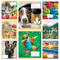 Зошити учнівські 12 аркушів коса лінія Люкс NTR, 25 шт. в упаковці