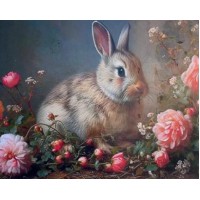 Набір для творчості алмазна картина Вухатий друг Strateg SK88211, 40x50 см