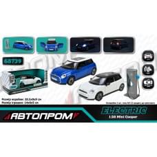 Іграшка машина мет. АВТОПРОМ 2кольори 1:36 MINI COOPER,батар.,світло,звук,відкр.двері,капот,багаж., у кор.20*9*9см /32/