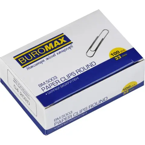 Скріпки нікельовані BM.5003, 33 мм, 100 шт., 10 упаковок