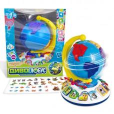 Диво-глобус "WToys", ОЗВУ. УКР. МОВОЮ, 7 віршів, 7 пісень, 10 казок, ноти, цифри, сортер, намистини, підсвічування, в кор. /12/