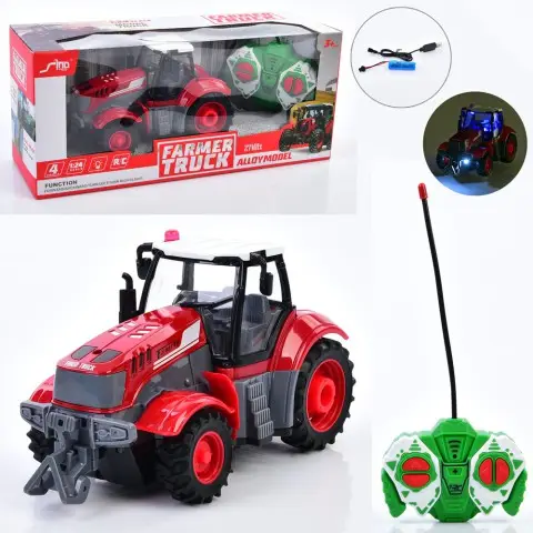 Трактор радіокерований, 21.5 см, на акумуляторі, світло, гумові колеса