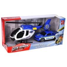 Машина інерційна "Поліція" з вертольотом, озвучена, зі світлом, в коробці р.36,5x11,5x17,5 см /24/