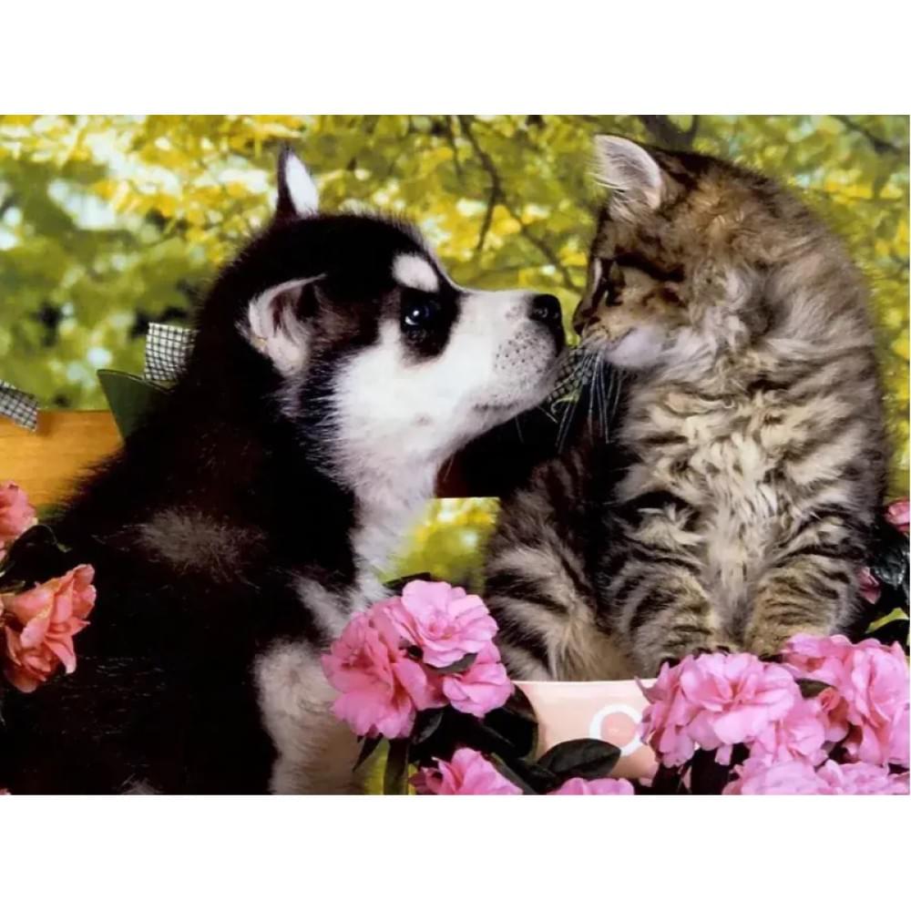 Алмазна мозаїка за номерами 40*50 "Домашні улюбленці" карт уп. (полотно на рамі)