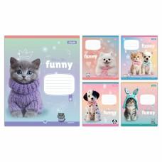 А5/12 лін. 1B Funny Pets, зошит учнівський шкільний, ціна за 25 шт. //