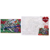 Розпис на полотні Кошеня в квітах 21×31 см PX-06-08