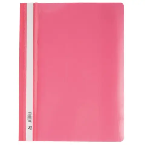 Швидкозшивач пластиковий, А4, PP, рожевий, 6 шт.