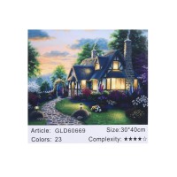 Алмазна мозаїка за номерами Будиночок 60669, 30x40 см