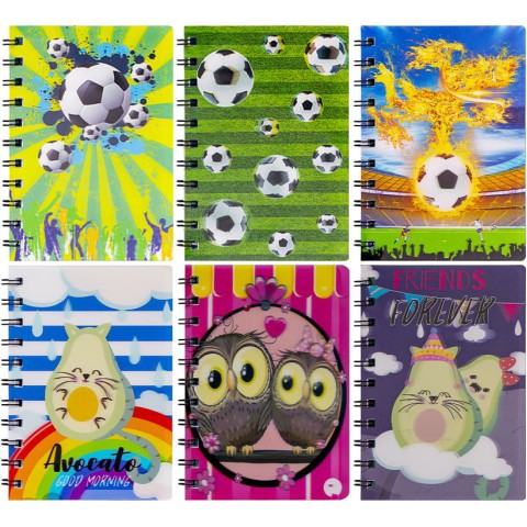 Блокнот, А6, голограма, 80 аркушів, клітинка, на спіралі