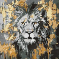 Набір з алмазною мозаїкою на підрамнику Золотий лев Ideyka AMO8259, 40x40 см