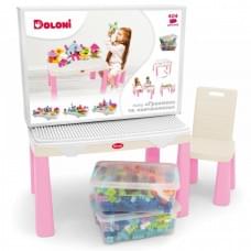 Набір "Граємось та навчаємось" (стіл, стілець, конструктор 404 деталі) Фламінго 04660/11