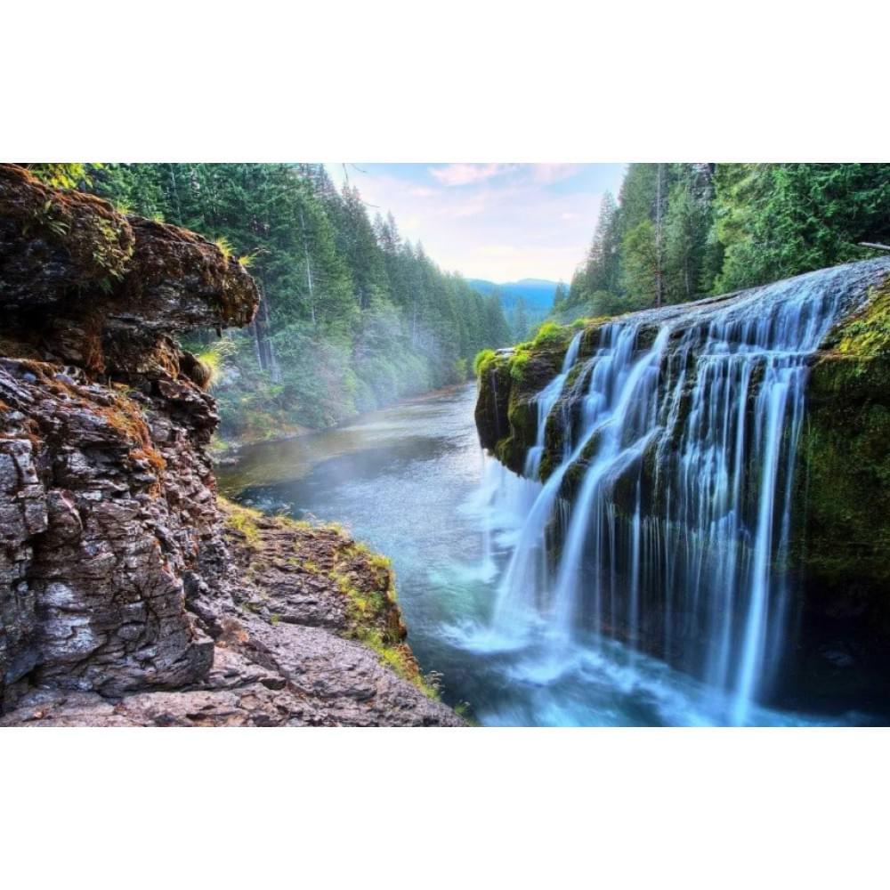 Алмазна мозаїка за номерами 40*50 "Водоспад" карт уп. (полотно на рамі)