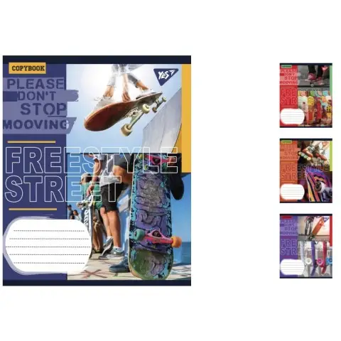 Зошити учнівські 18 аркушів клітинка. YES Freestyle street, 25 шт. в упаковці