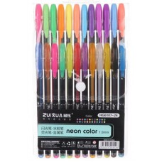 Набір ручок гелевих неонових 24 кольорів HG6107-24