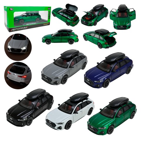 Металева автомодель Автопром 1:24, зі звуковими та світловими ефектами, відкриваються двері (В асортименті) AP7706