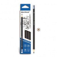 Олівець графітовий Acmeliae, HB, шестигранний корпус, з гумкою, 2.2 мм, 12 шт.