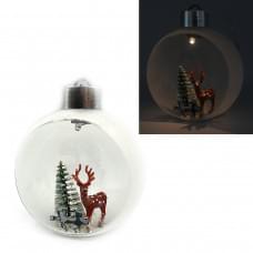 Куля ялинкова LED 3D з фігуркою "Сніжний" 11х9,5х7см 0026KКP