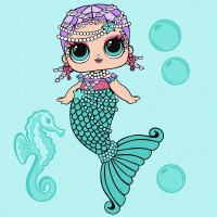 Набір для розпису по номерах для дітей 5+ L.O.L. Surprise! Mermaids Merbaby, 40x40 см, КНО6262