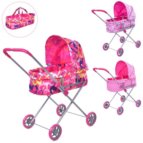 Коляска для ляльки, метал, 73x64x36 см, висота до ручки 61 см