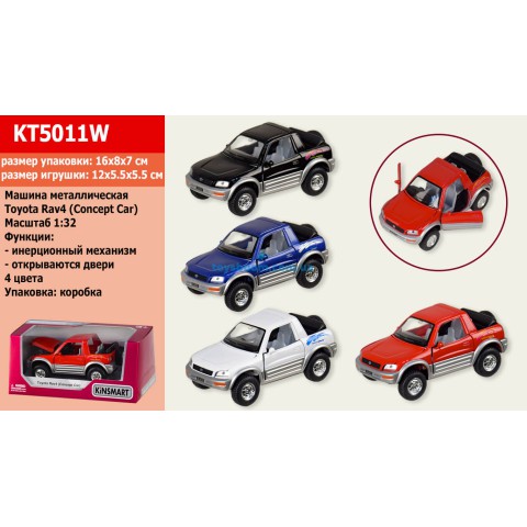 Металевий інерційний джип Toyota RAV4 Concept Car 5", відкриваються двері та капот (В асортименті)