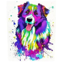 Алмазна мозаїка на підрамнику Кольоровий пес 40×50 см 71955_BGLE