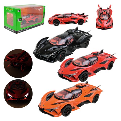 Металева автомодель Автопром 1:24, зі звуковими та світловими ефектами, відкриваються двері (В асортименті) AP7703