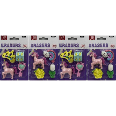 Ластик у наборі Єдиноріг, 4 шт.,