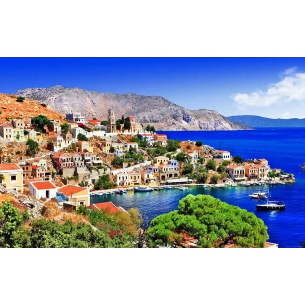 Алмазна мозаїка за номерами 40*50 "Місто біля моря" карт уп. (полотно на рамі)